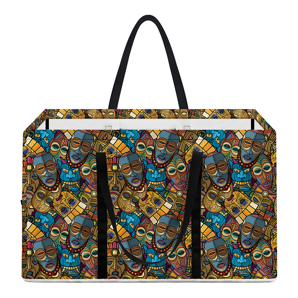 African Totem Masks Pattern Print Utility Tote Bag