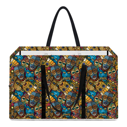 African Totem Masks Pattern Print Utility Tote Bag