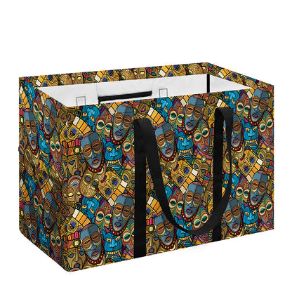 African Totem Masks Pattern Print Utility Tote Bag