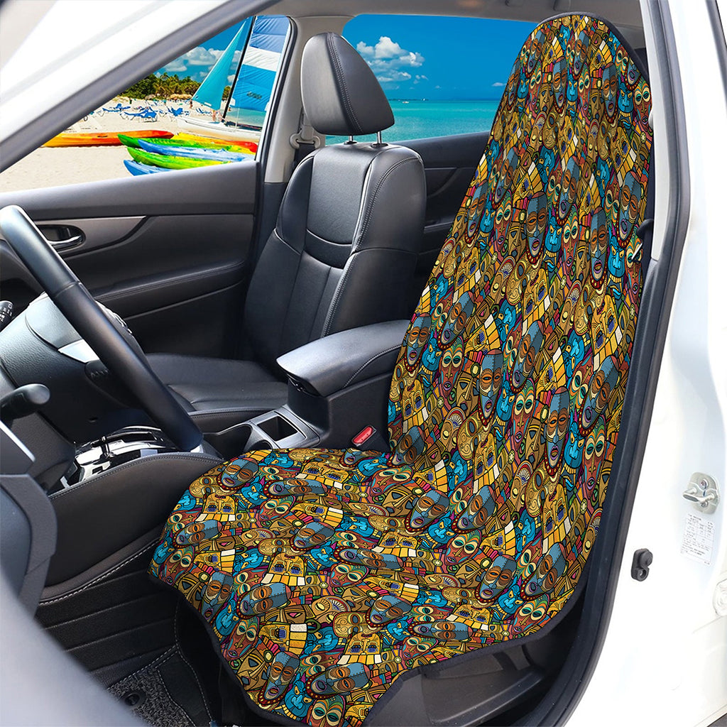 African Totem Masks Pattern Print Waterproof Car Seat Cover