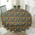 African Totem Masks Pattern Print Waterproof Round Tablecloth