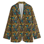 African Totem Masks Pattern Print Women's Blazer