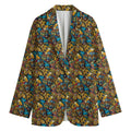 African Totem Masks Pattern Print Women's Cotton Blazer