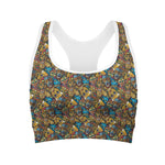 African Totem Masks Pattern Print Women's Sports Bra