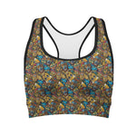 African Totem Masks Pattern Print Women's Sports Bra