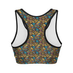 African Totem Masks Pattern Print Women's Sports Bra