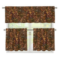 African Totem Pattern Print 3 Piece Kitchen Curtains