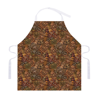 African Totem Pattern Print Adjustable Apron