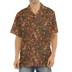 African Totem Pattern Print Aloha Shirt