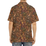 African Totem Pattern Print Aloha Shirt