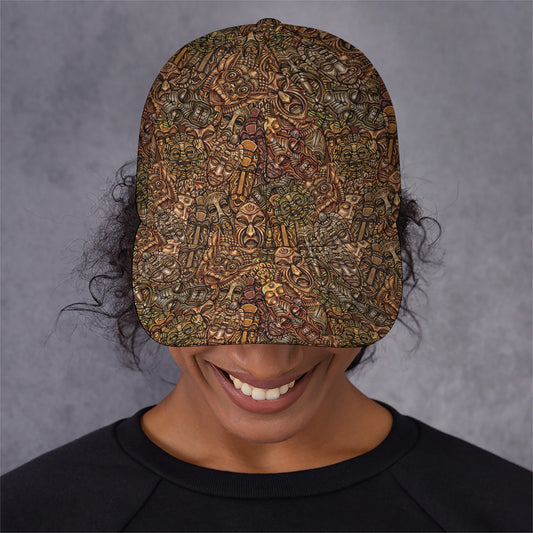 African Totem Pattern Print Baseball Cap