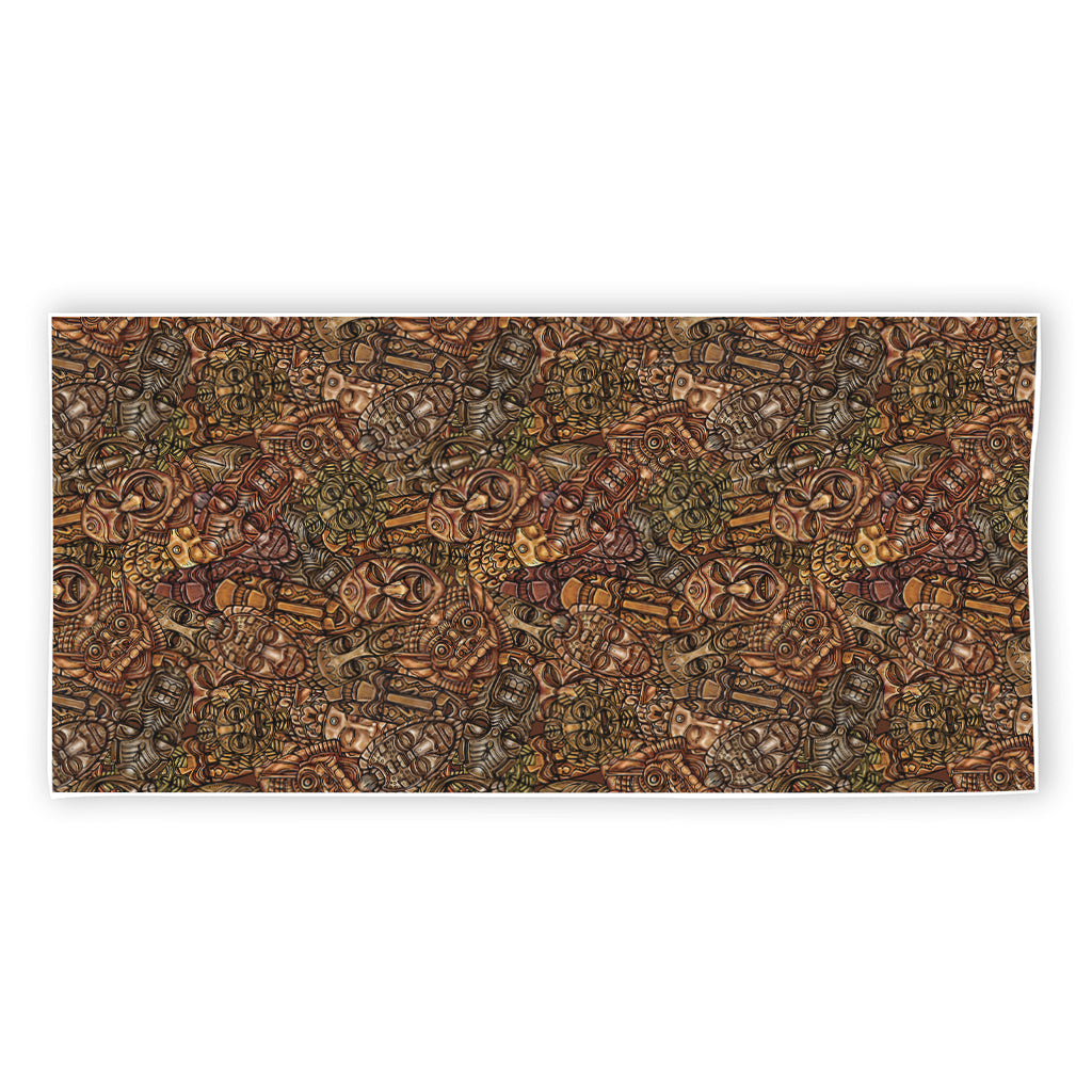 African Totem Pattern Print Beach Towel