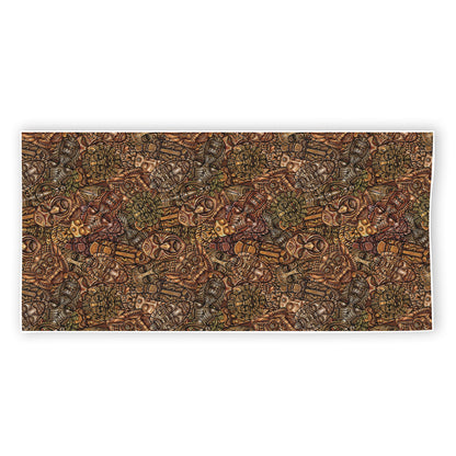 African Totem Pattern Print Beach Towel