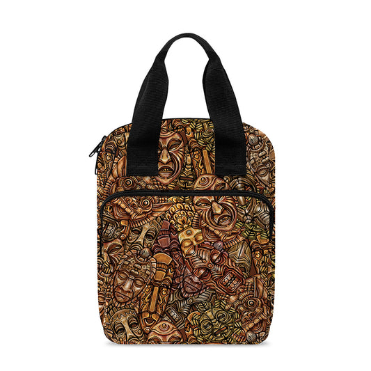 African Totem Pattern Print Bible Tote Bag