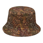 African Totem Pattern Print Bucket Hat