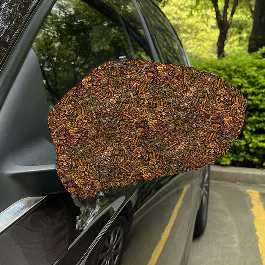 African Totem Pattern Print Car Side Mirror Covers