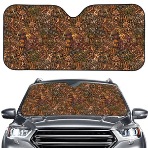 African Totem Pattern Print Car Windshield Sun Shade