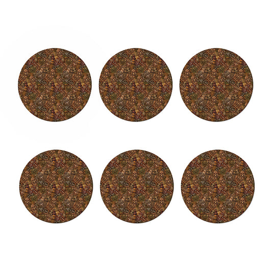 African Totem Pattern Print Coaster Set