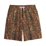African Totem Pattern Print Cotton Shorts