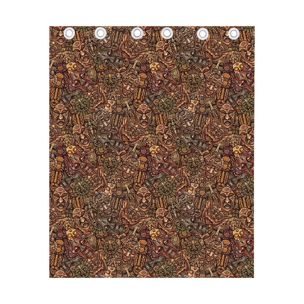 African Totem Pattern Print Curtain