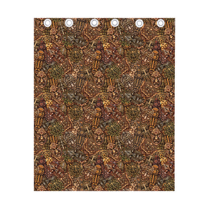 African Totem Pattern Print Curtain