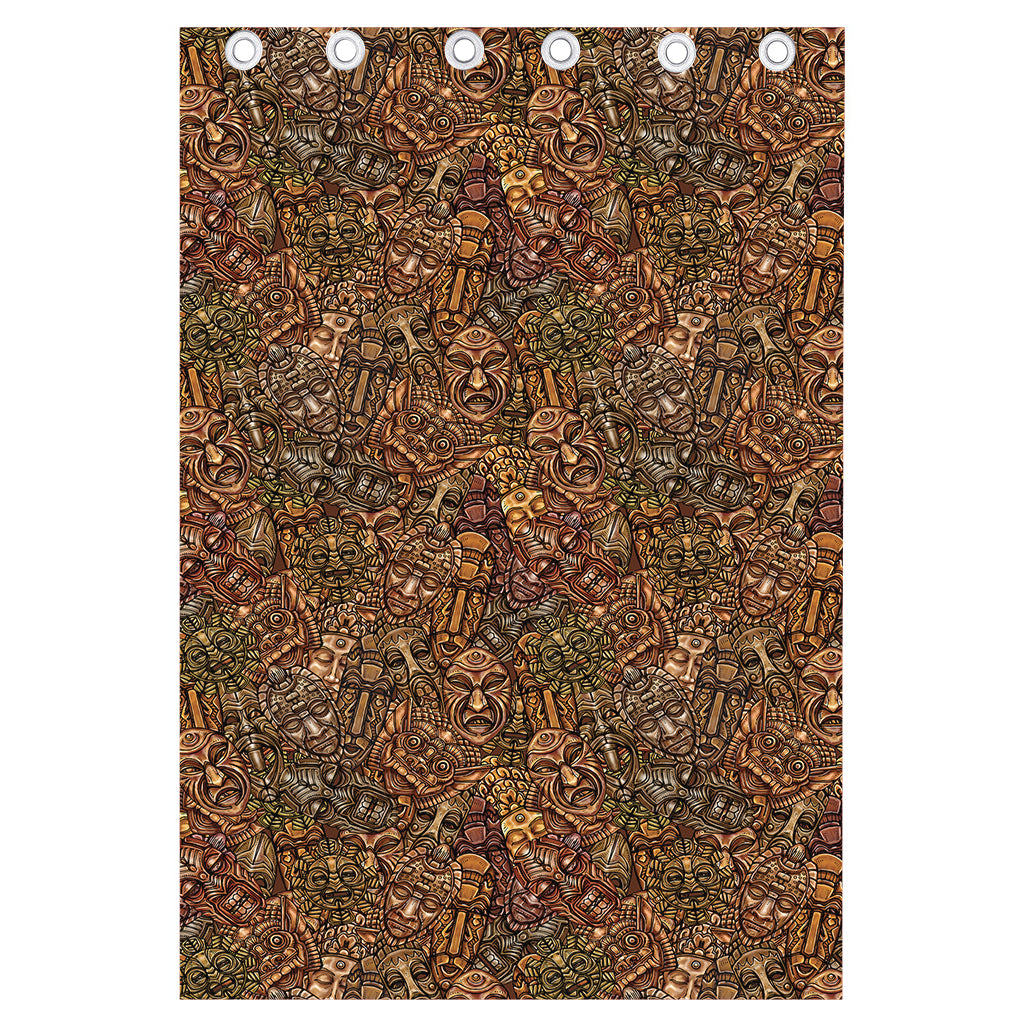 African Totem Pattern Print Curtain