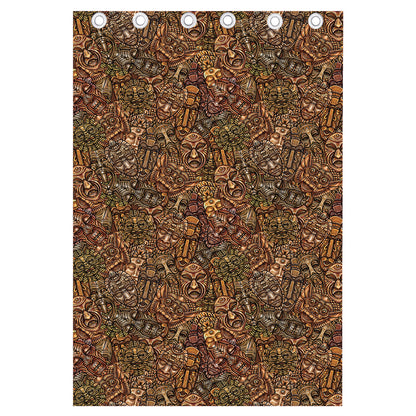 African Totem Pattern Print Curtain
