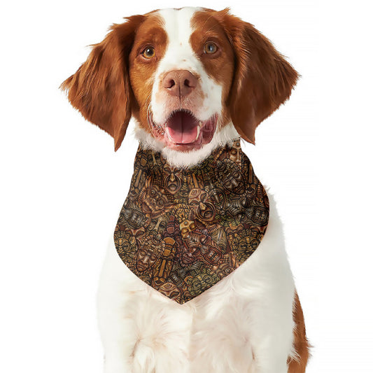 African Totem Pattern Print Dog Bandana
