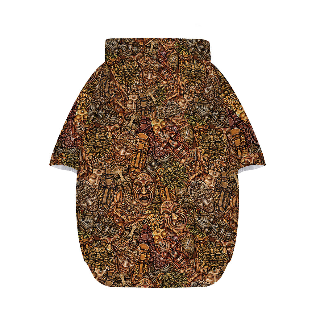 African Totem Pattern Print Dog Zip Up Hoodie