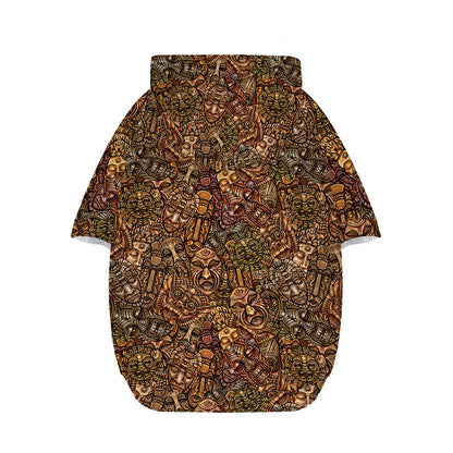 African Totem Pattern Print Dog Zip Up Hoodie