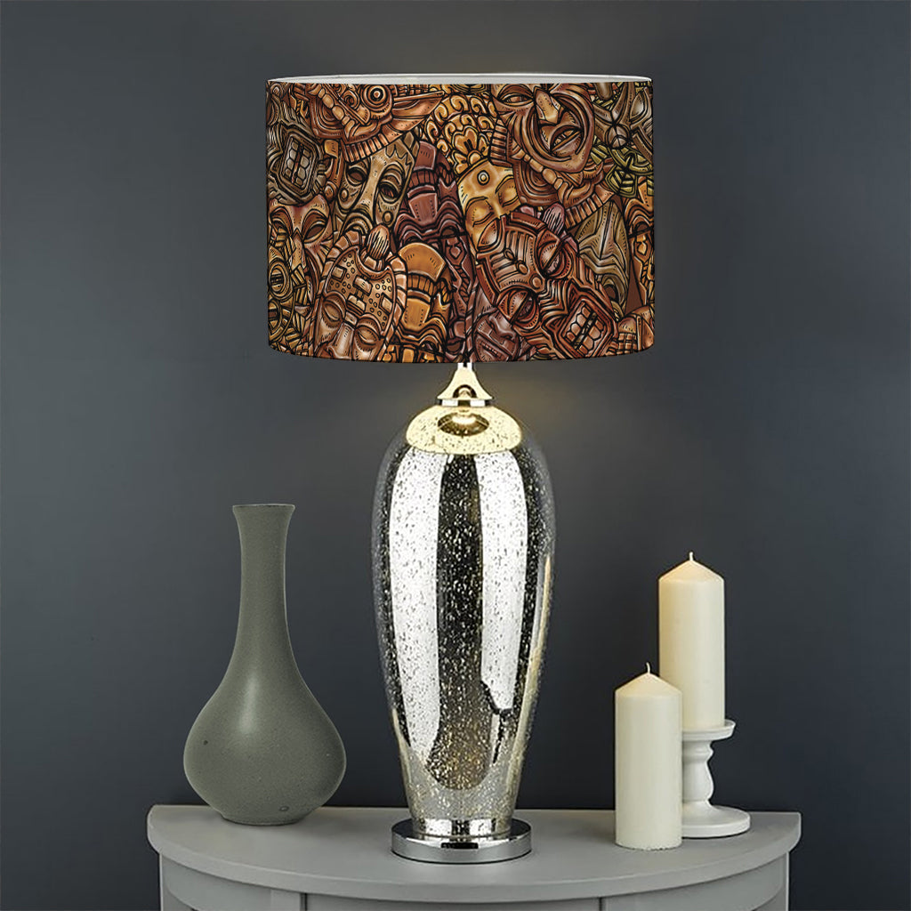African Totem Pattern Print Drum Lamp Shade