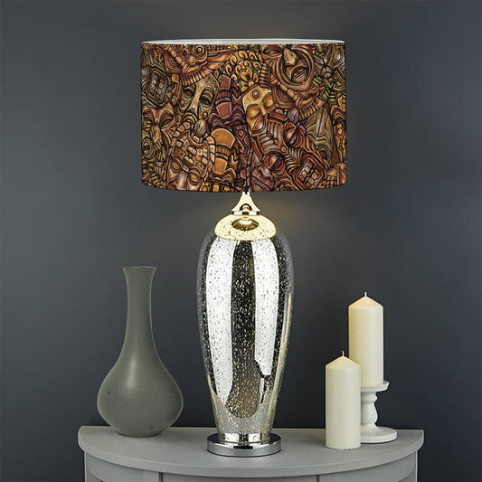 African Totem Pattern Print Drum Lamp Shade