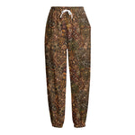 African Totem Pattern Print Fleece Lined Knit Pants