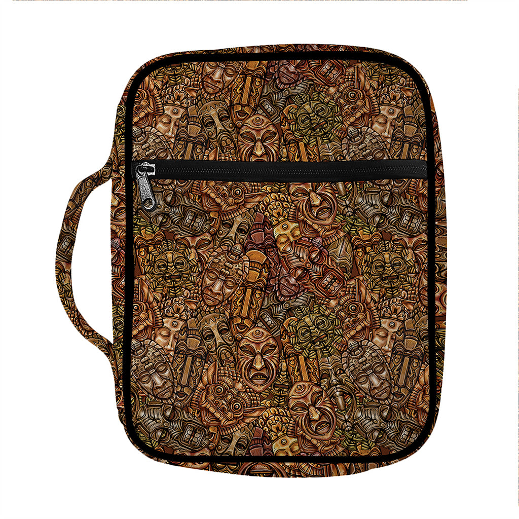 African Totem Pattern Print Front Pocket Bible Bag