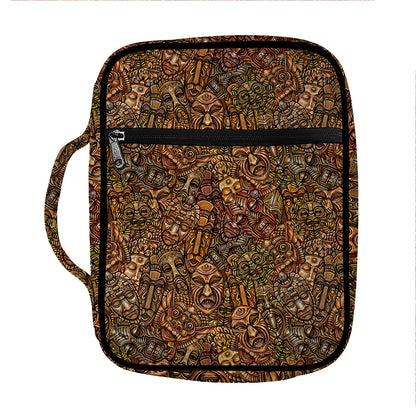 African Totem Pattern Print Front Pocket Bible Bag