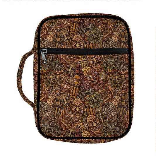 African Totem Pattern Print Front Pocket Bible Bag