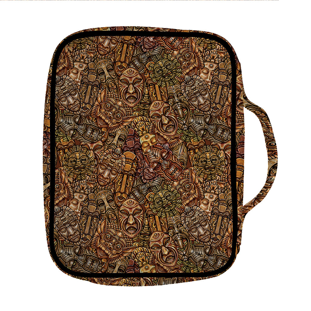 African Totem Pattern Print Front Pocket Bible Bag