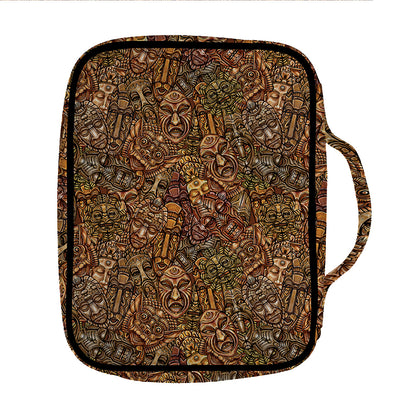 African Totem Pattern Print Front Pocket Bible Bag