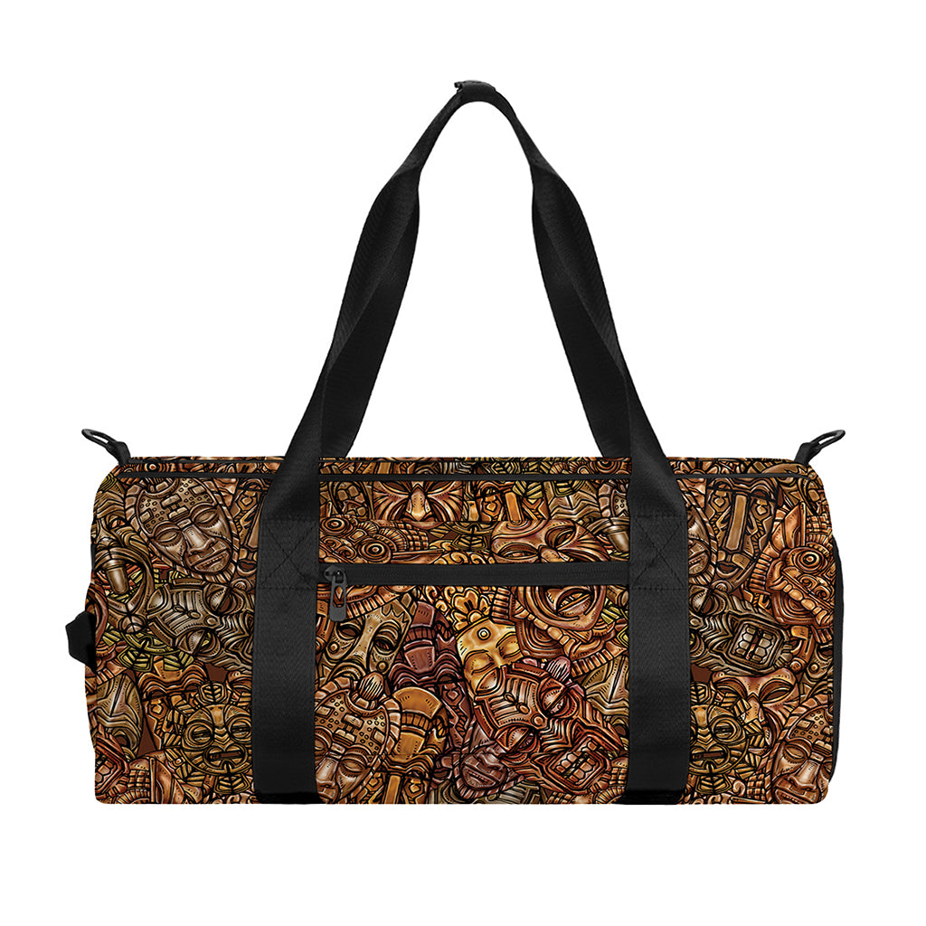 African Totem Pattern Print Gym Bag