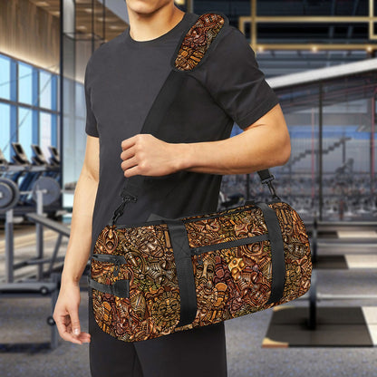 African Totem Pattern Print Gym Bag