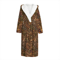 African Totem Pattern Print Hooded Bathrobe