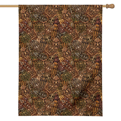 African Totem Pattern Print House Flag
