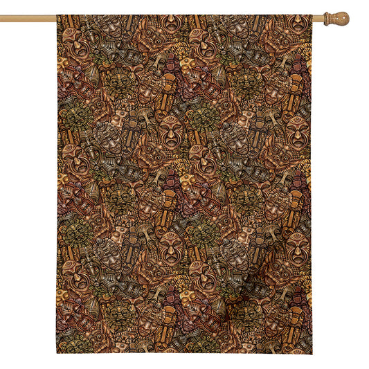 African Totem Pattern Print House Flag