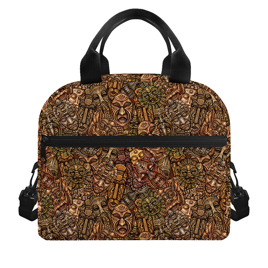 African Totem Pattern Print Insulated Lunch Bag