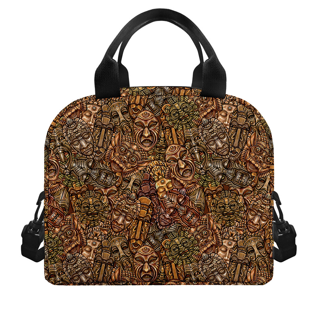African Totem Pattern Print Insulated Lunch Bag
