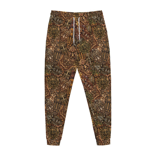 African Totem Pattern Print Jogger Pants