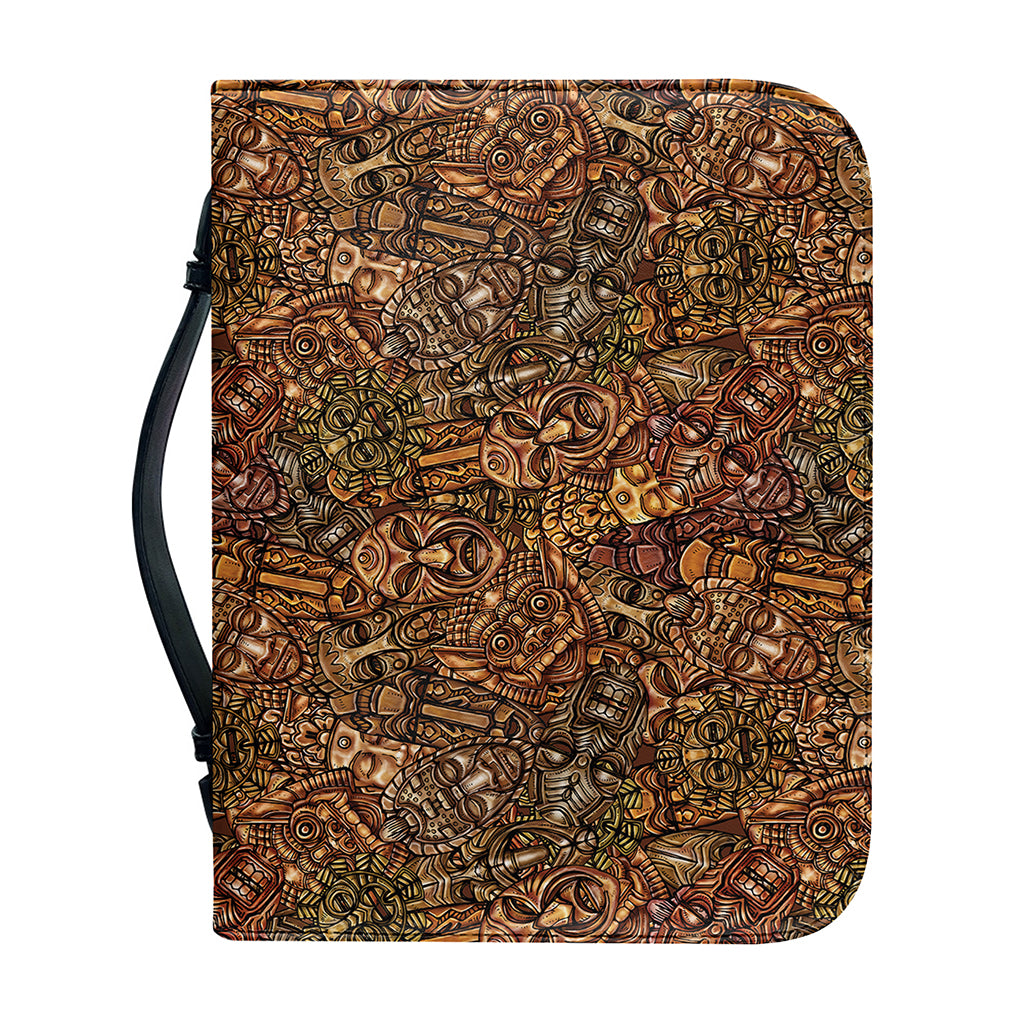 African Totem Pattern Print Leather Bible Cover