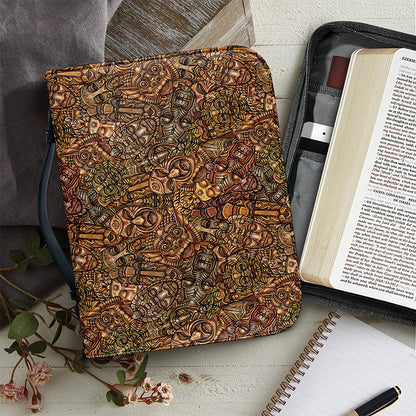 African Totem Pattern Print Leather Bible Cover