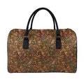 African Totem Pattern Print Leather Duffel Bag