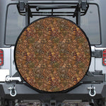 African Totem Pattern Print Leather Spare Tire Cover